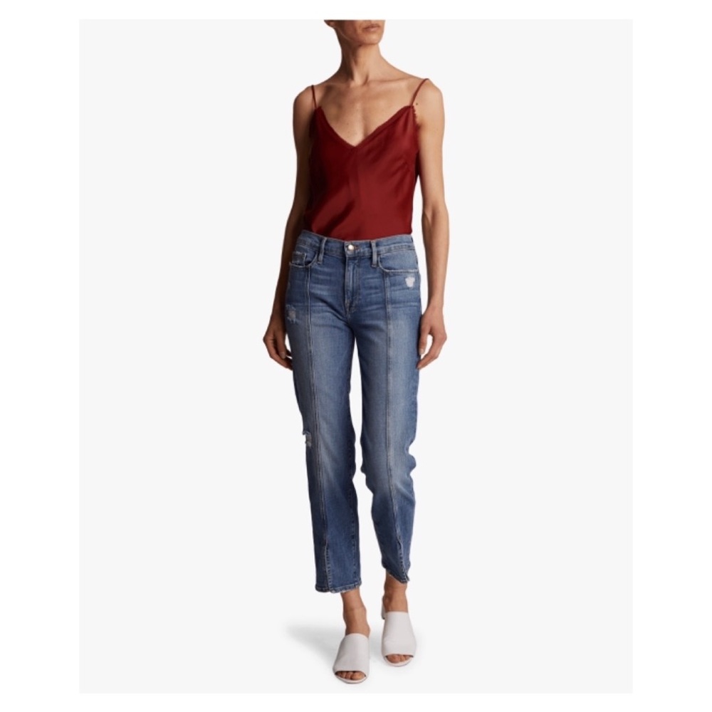 FRAME Le Nouveau Straight Felt Split Jeans